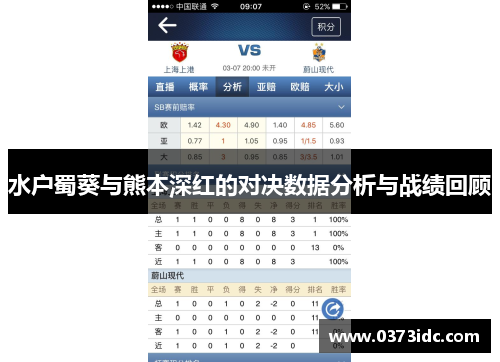 水户蜀葵与熊本深红的对决数据分析与战绩回顾
